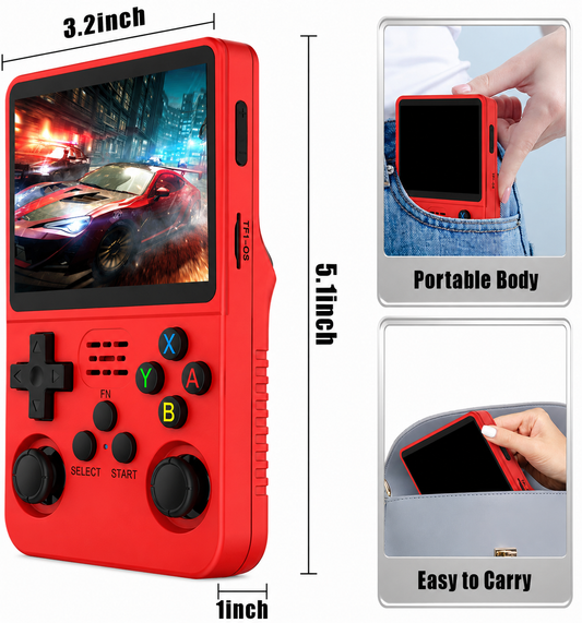 Cubonic Xplore R36S Dual RAM Chips Handheld Gaming Console with|Dual Analog Stick Control,3.5" HD Display & Expandable Storage Through TF/SD card