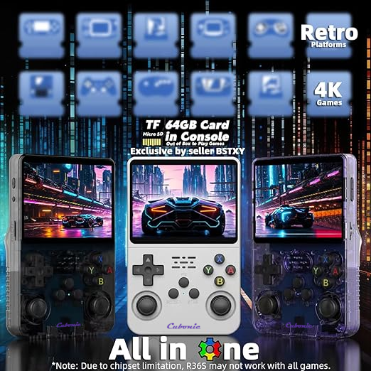 Cubonic Xplore R36S Handheld Gaming Console with|Dual Analog Stick Control,3.5" HD Display & Expandable Storage Through TF/SD card