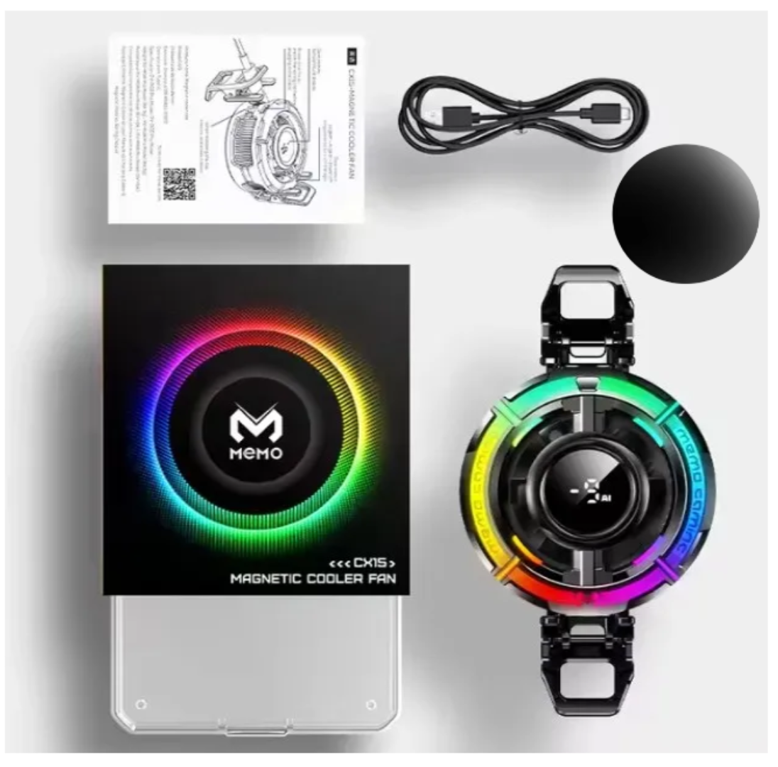 Memo CX15 IceStorm Central LED Display RGB AI Mode Cooling Fan