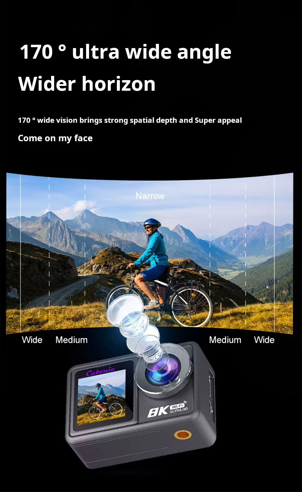 Cubonic 8K Ultra HD 50MP Touch Screen Dual Display Enabled EIS Stabilization