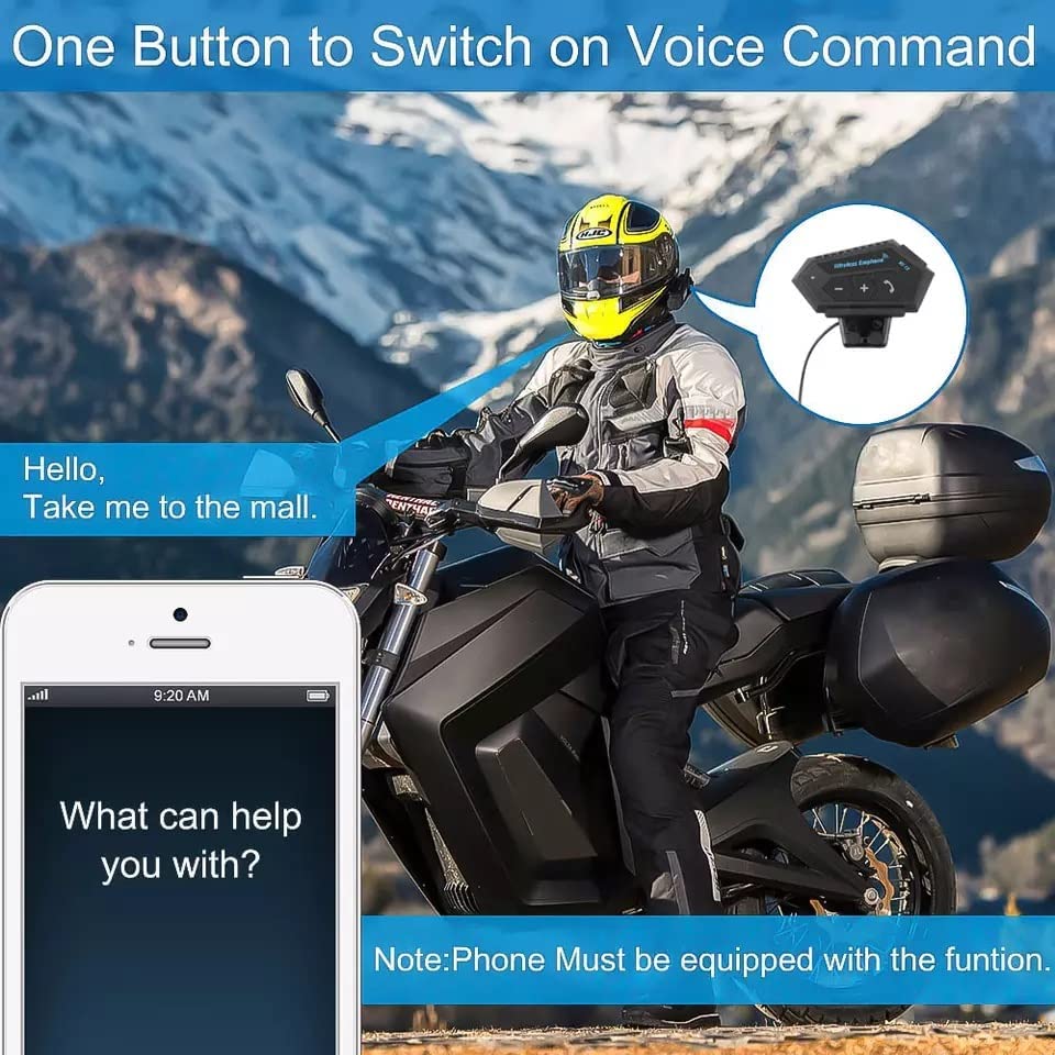 Cubonic Motorcycle Helmet Bluetooth Headset (BT12 Wireless Helmet Mic -Pack 2)