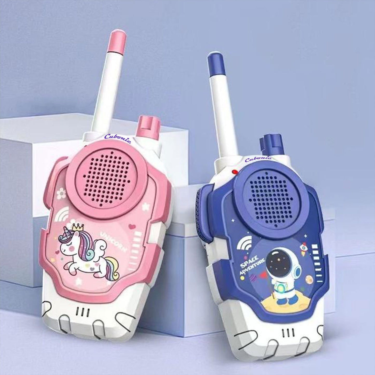 Cubonic Walkie Talkies Electronic for Kids: 2 Pack 2000FT Long Range Coverage - Outdoor Toys for Kids Age 3-12 Camping Hiking Backyard Trips - Birthday Gift for Boys Girls