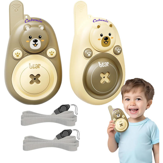 Cubonic Bear Walkie Talkie for Kids Age 3-5,2 Pack Walkie Talkies Outdoor Indoor Toys with 1000ft Range,Christmas Birthday Gifts Toys for Boys Girls
