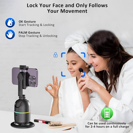 Cubonic P03 Auto Face Tracking 360° Phone/Camera Table Top Holder(No App needed)