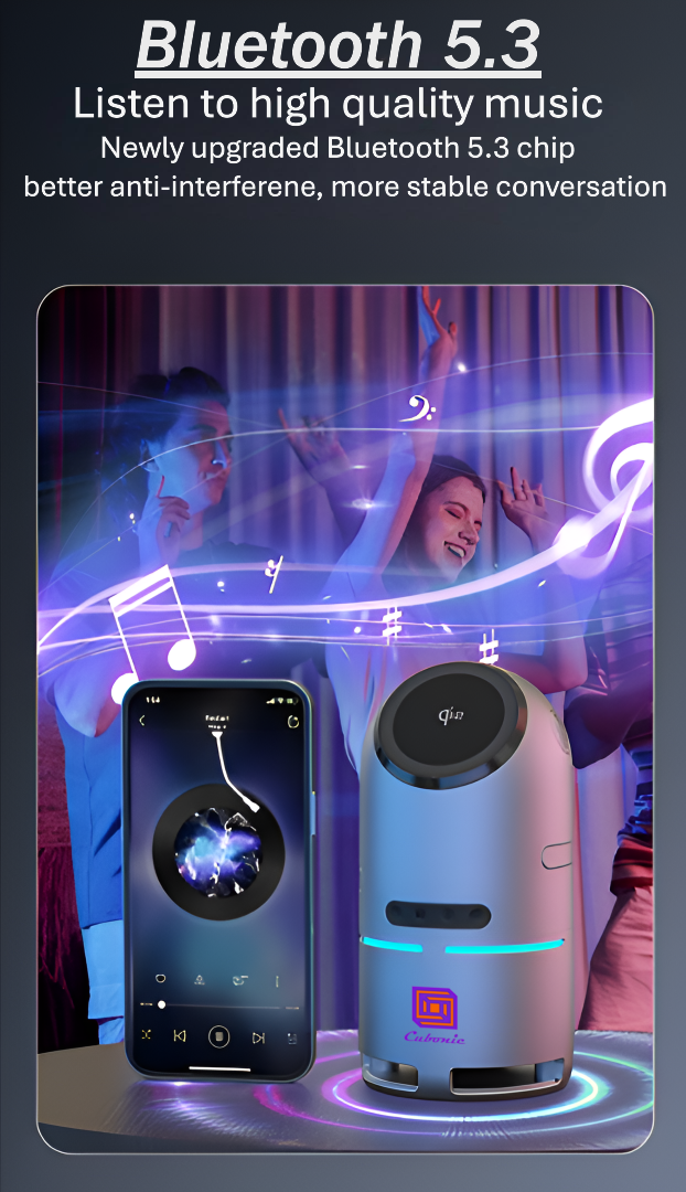 Cubonic S9 3-in-1 Qi2 Certified Wireless Charger with 15W Fast Charging, Bluetooth Speaker, Auto-Rotation & Foldable Stand – Compatible with iOS & Android