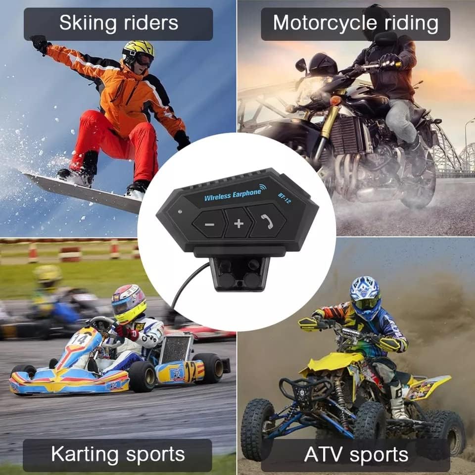 Cubonic Motorcycle Helmet Bluetooth Headset (BT12 Wireless Helmet Mic -Pack 2)