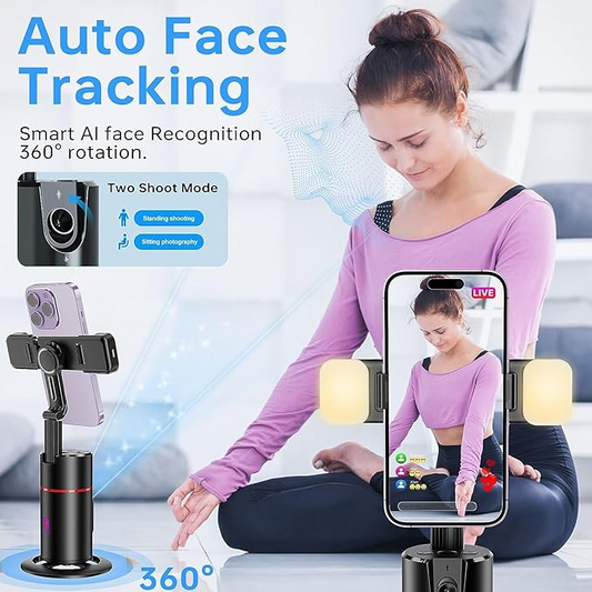 Cubonic P02 AI Intelligent 360° Auto Face Tracking Table Top Gimbal with fill light