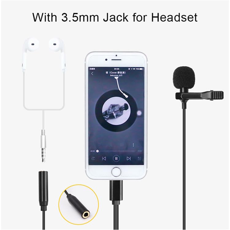 Cubonic  Lightning Male + Aux Female Clip-on Microphone