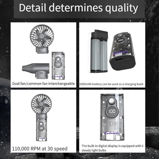 Cubonic 2 In 1 Mini Turbo Violent Fan Multifunction High Speed Jet Fan
