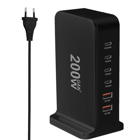 Cubonic USB C Charger Block 200W Charging Station Hub ,6 Port