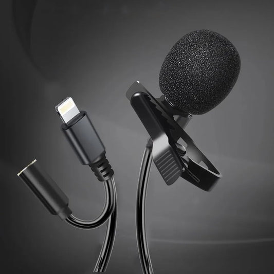 Cubonic  Lightning Male + Aux Female Clip-on Microphone
