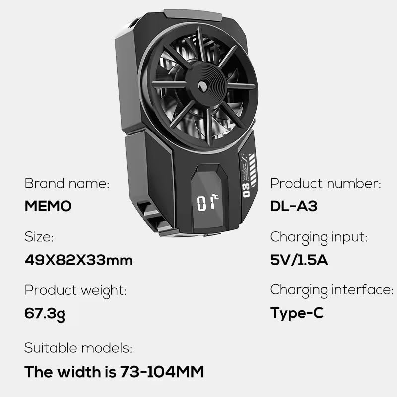 Memo DLA3 Mobile Phone Gaming Cooling Fan