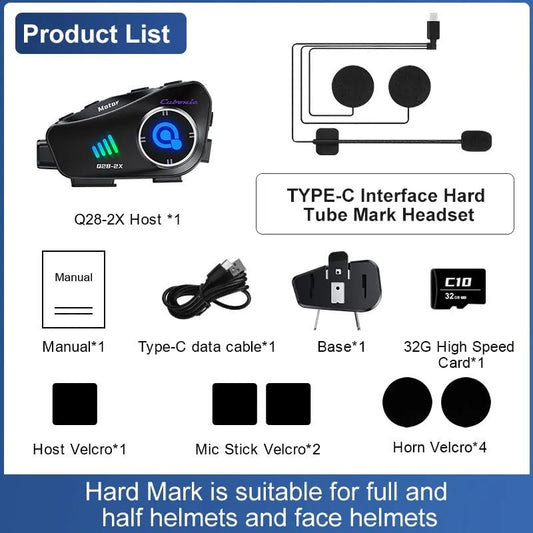 Cubonic Q28-2X Bluetooth Helmet Headset