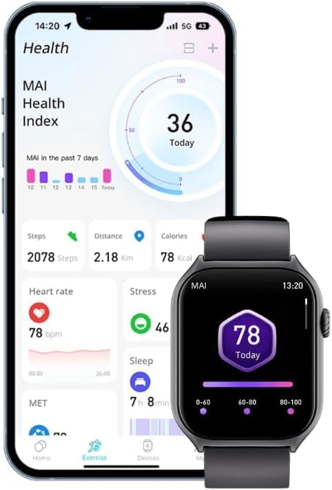Cubonic GTS7 Smart Watch (Answer/Make Call) with Heart Rate Monitor/Step Counter/Calories, Activity Tracker Sleep Monitor