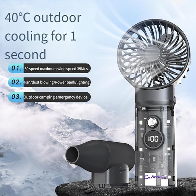 Cubonic 2 In 1 Mini Turbo Violent Fan Multifunction High Speed Jet Fan