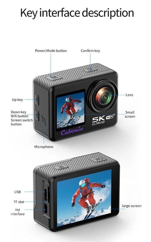 Cubonic 5K WiFi 30m Waterproof Action Camera
