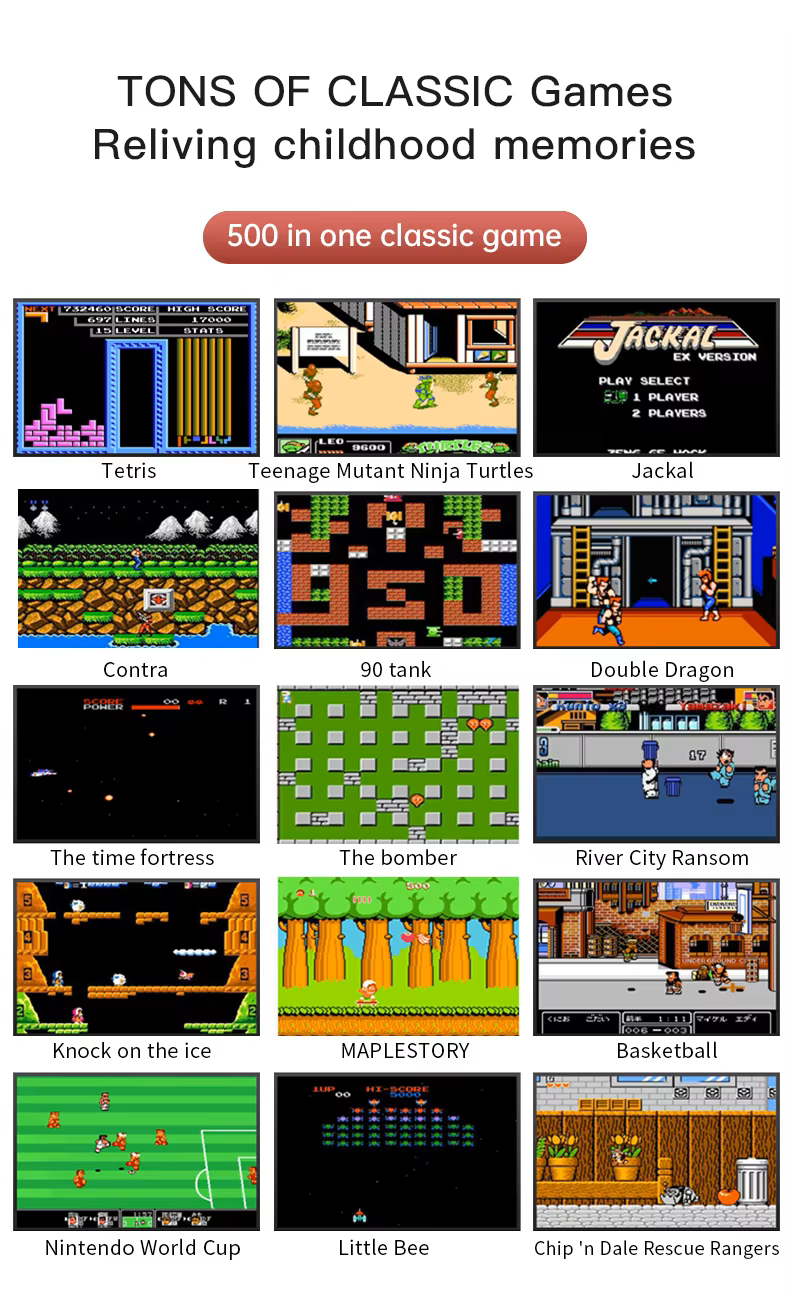 Handheld G5 RetroGame | 3'LCD Screen | 500+ Build-In Games | Long Battery Backup with MicroSD card
