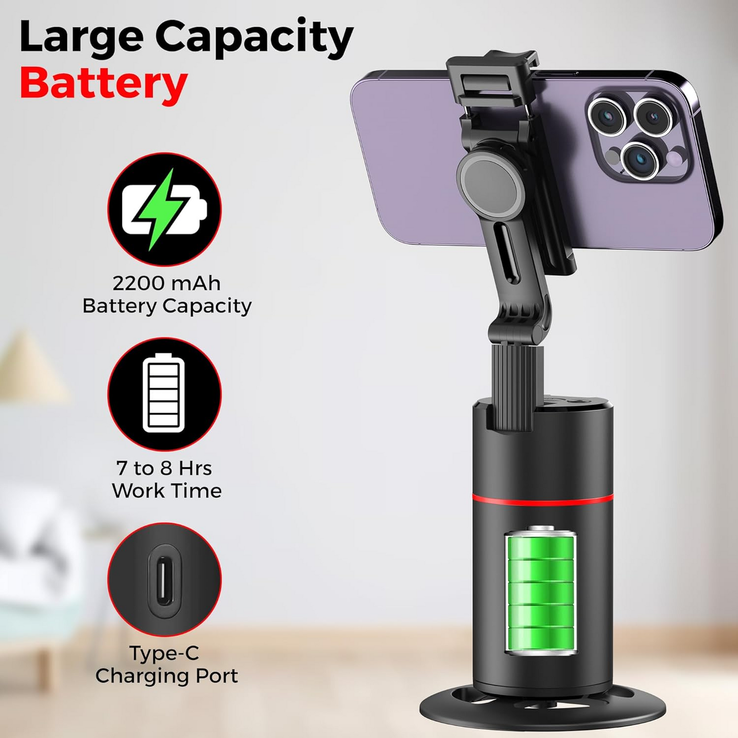 Cubonic P02 AI Intelligent 360° Auto Face Tracking Table Top Gimbal with fill light