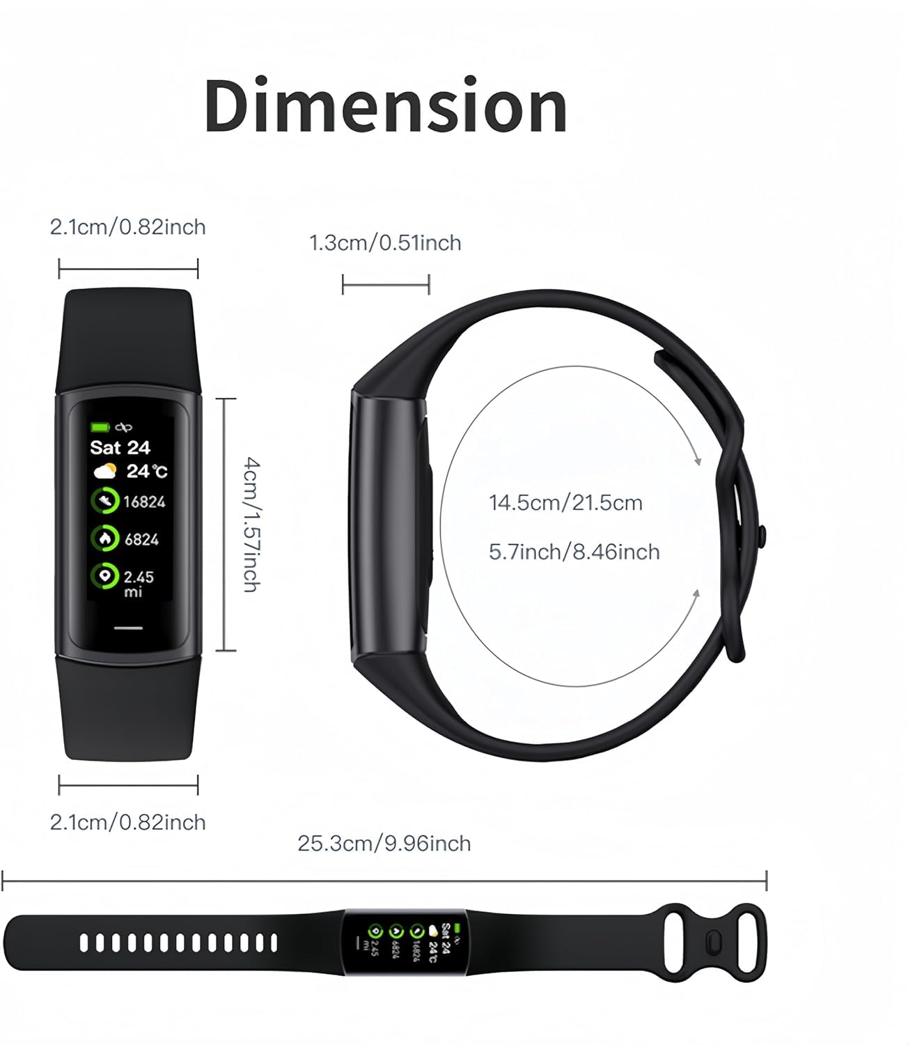Cubonic C68 New Health Fitness Tracker Watch Smart Bracelet