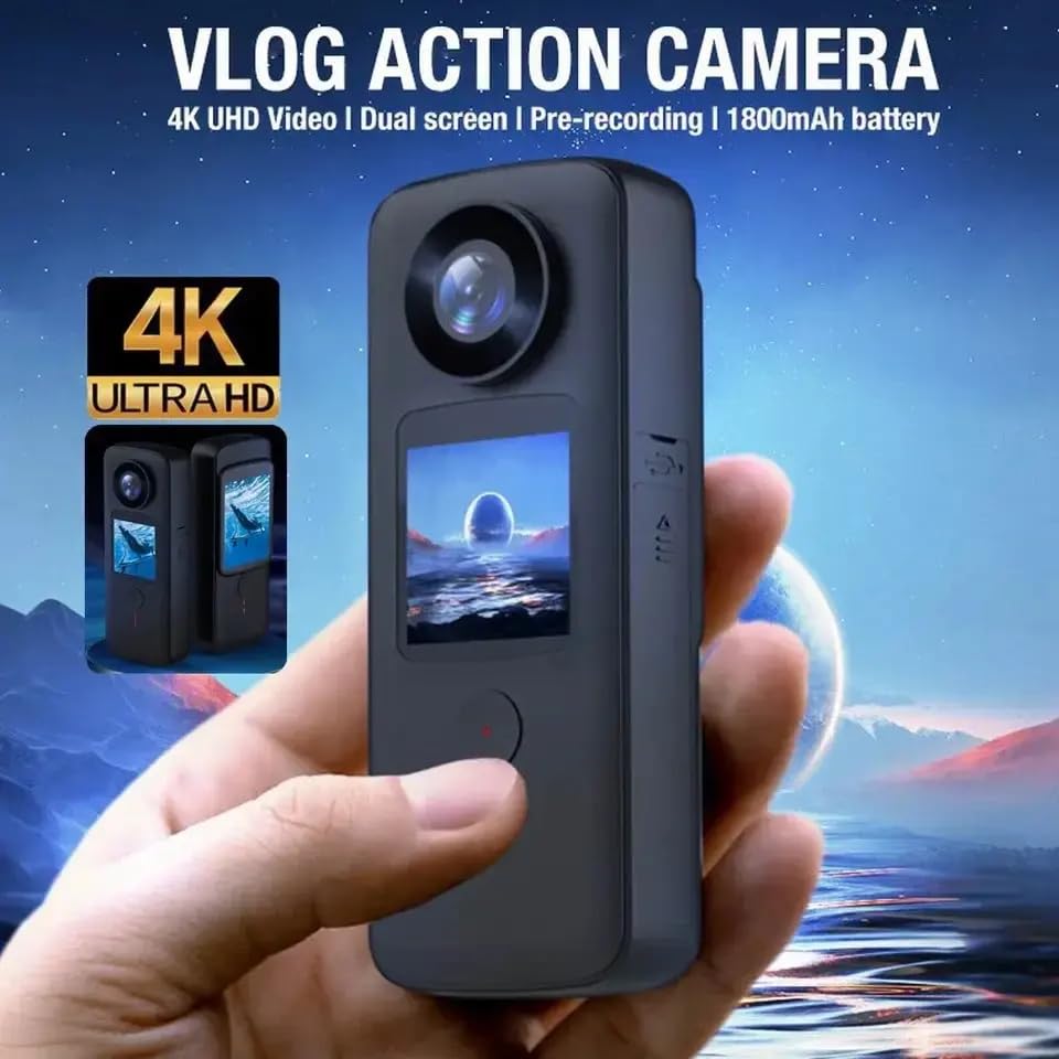 Cubonic 4K HD Dual Handheld Waterproof Camera