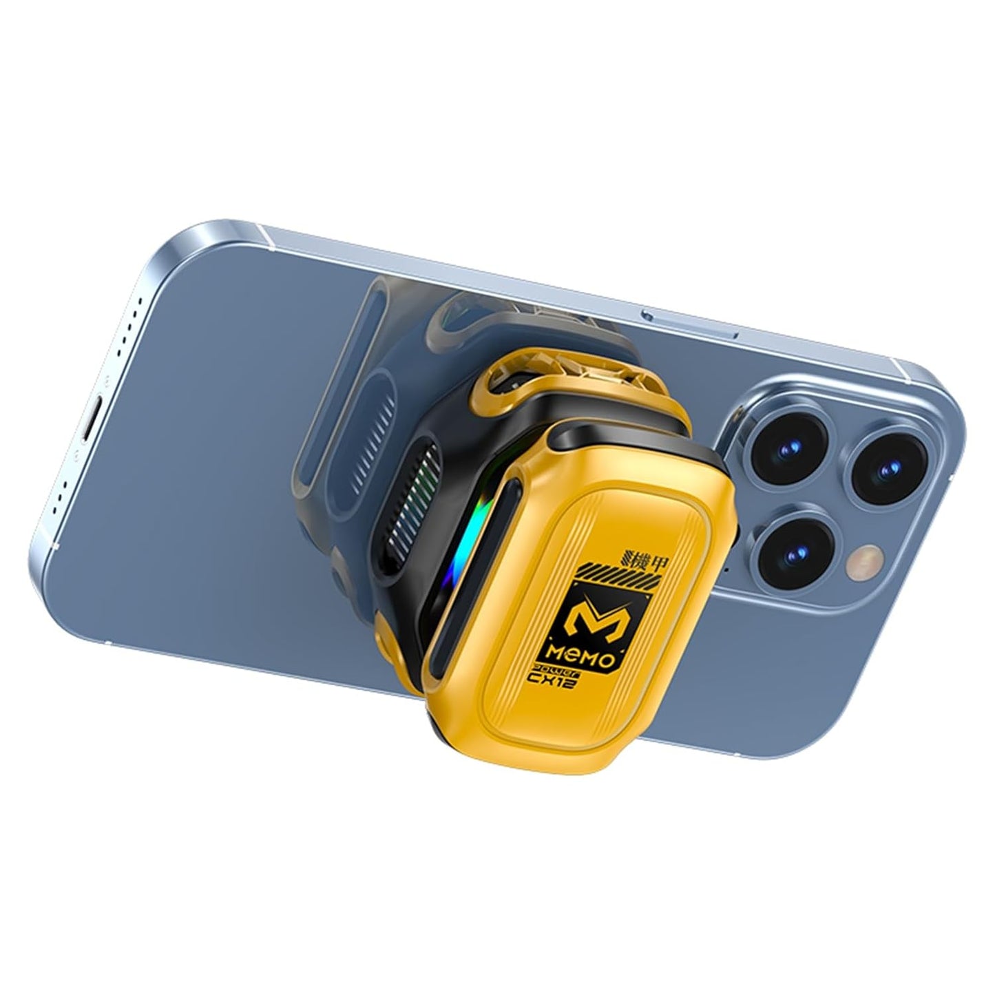 Memo CX12 Mobile Phone Cooler with Digital Display & Battery Pack RGB Light