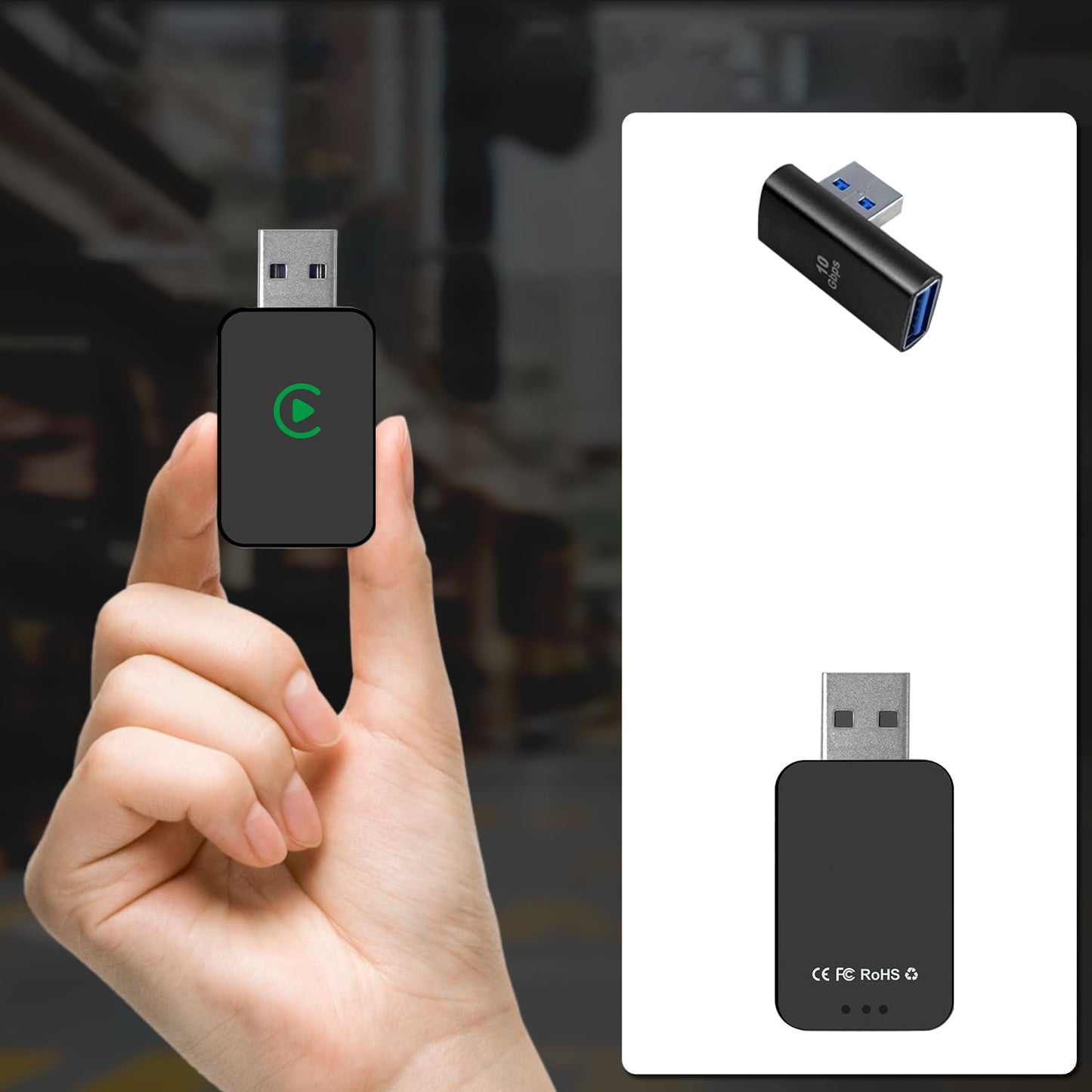 Cubonic CB05 Wireless CarPlay Adapter, Converts Wired to Wireless Auto Connect Dongle for Airplay