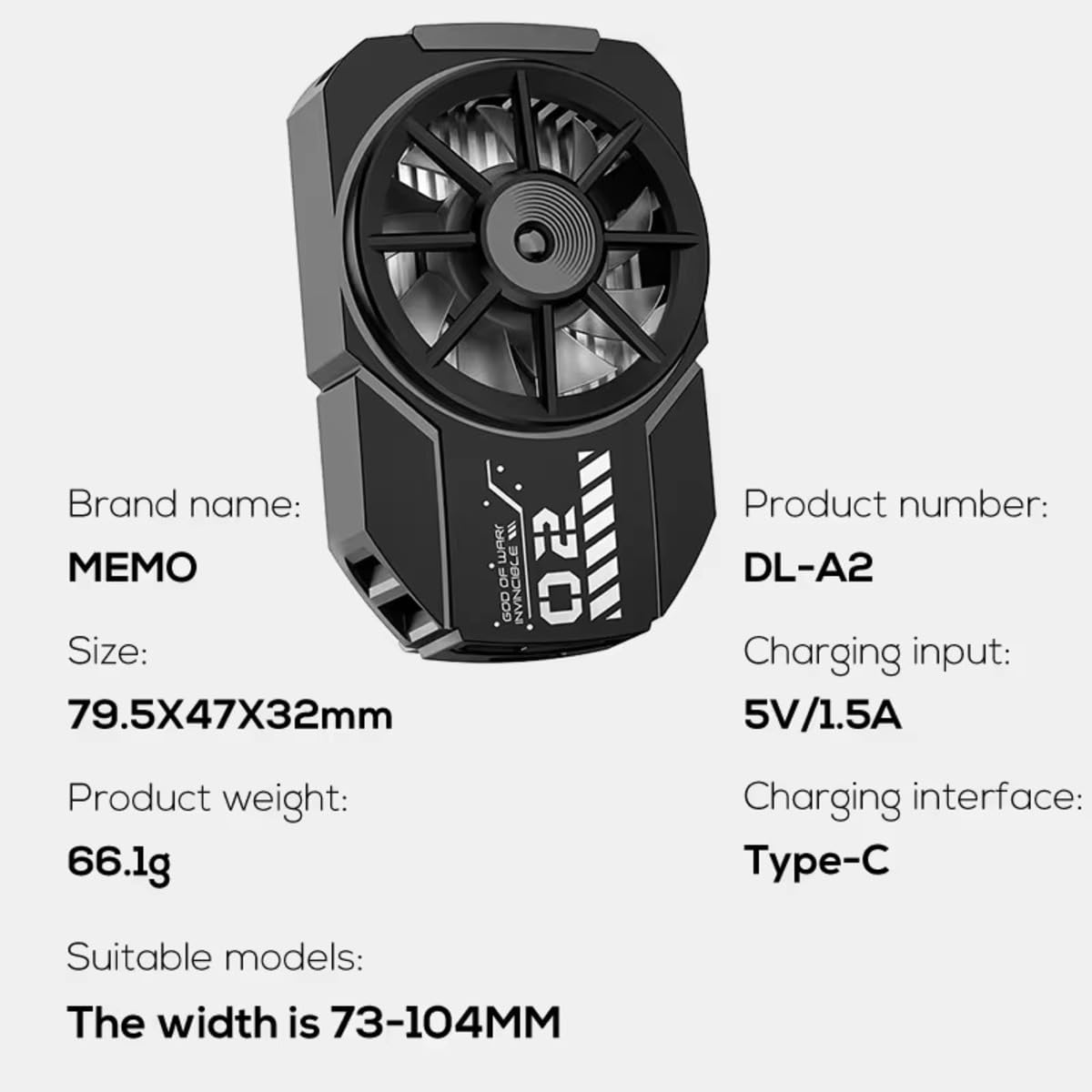 Cubonic DLA2 Phone Cooling Fan - Black
