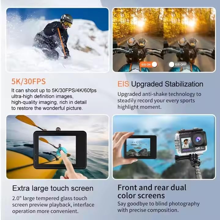 Cubonic 5K WiFi 30m Waterproof Action Camera