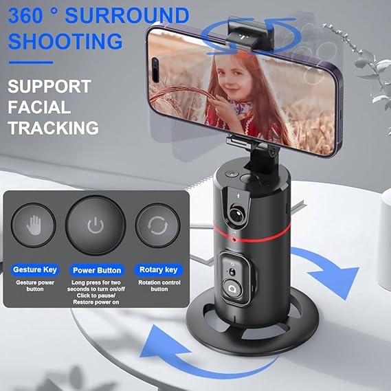 Cubonic P02 AI Intelligent 360° Auto Face Tracking Table Top Gimbal with fill light
