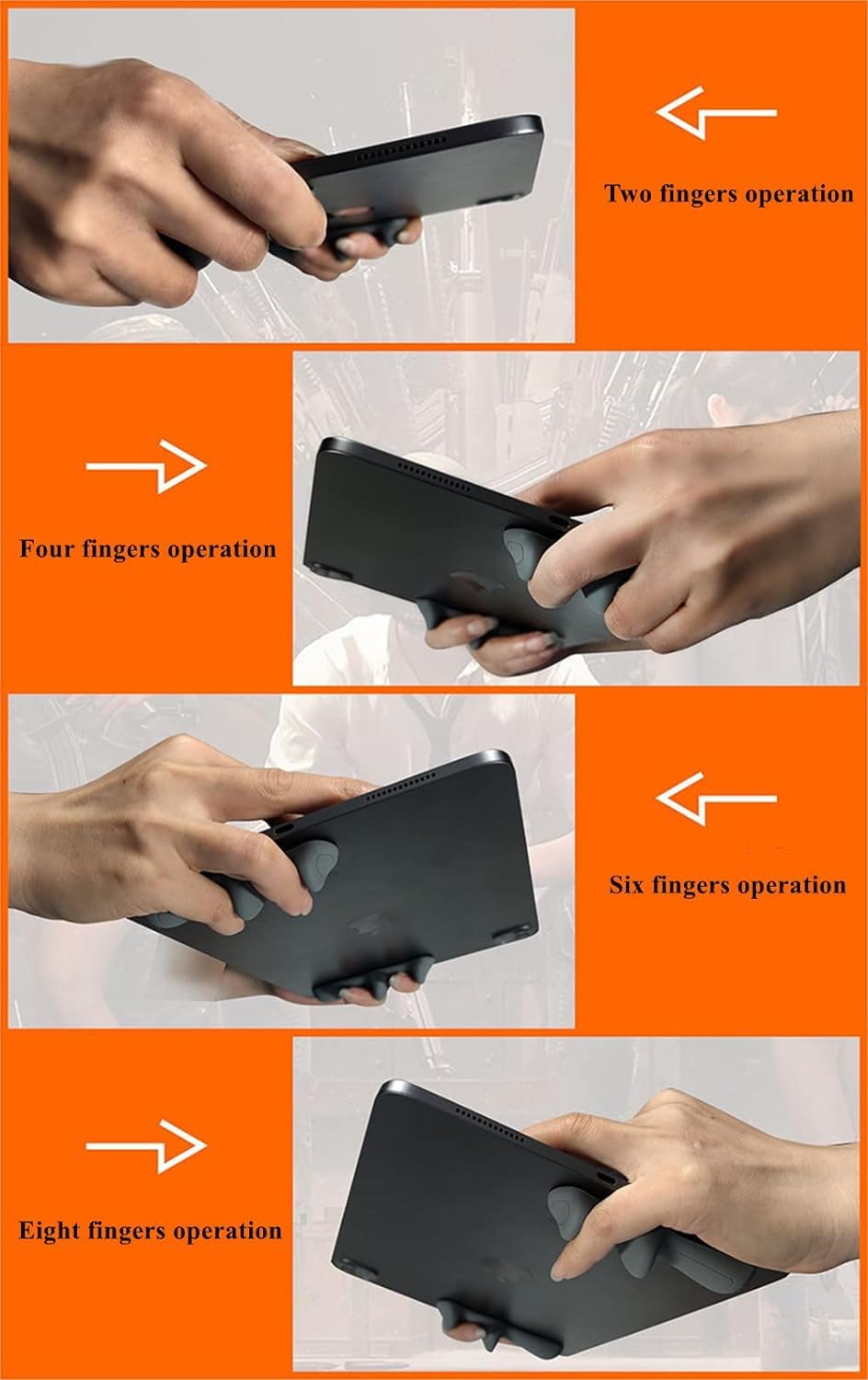 Memo PB01 Silicone Gaming Handle Grip for iPad Multi-Finger Operation