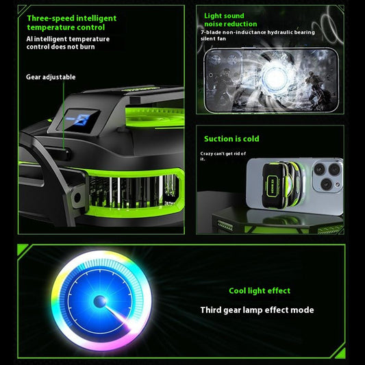 Cubonic Frostrix Power with Detachable 3000Mah Battery Type C AI Mode RGB Magnetic/Clip/Metal Adhesive Mobile Cooler