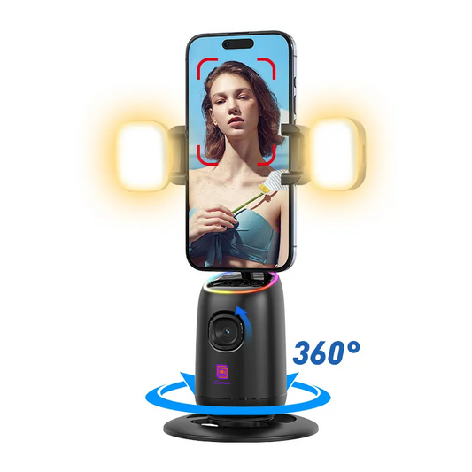 Cubonic P05 AI Intelligent 360° Auto Face Tracking Smart Rotation Table Top Gimbal Stabilizer for Smartphone/Camera with fill light
