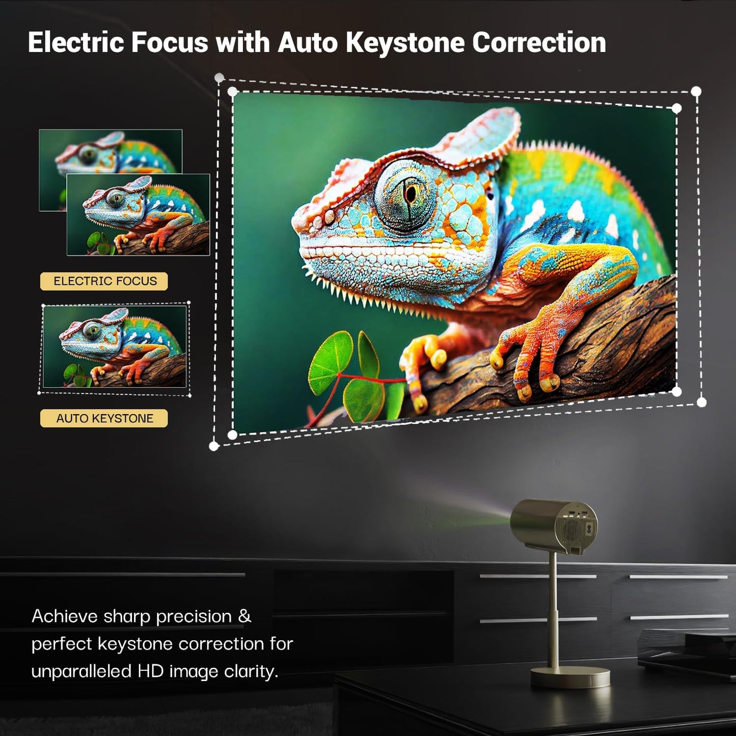 Cubonic T200 Smart Projector for Home, Native 720p with 4K Support, 4500 Lumens