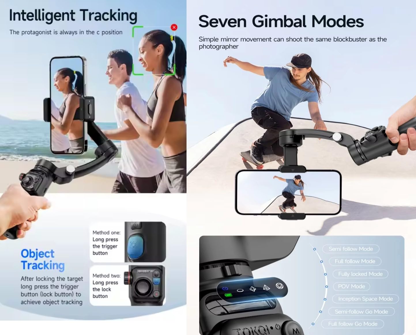 Cubonic M02 Handheld 3-Axis Gimbal Phone Holder Anti Shake Video Record Selfie Tripod