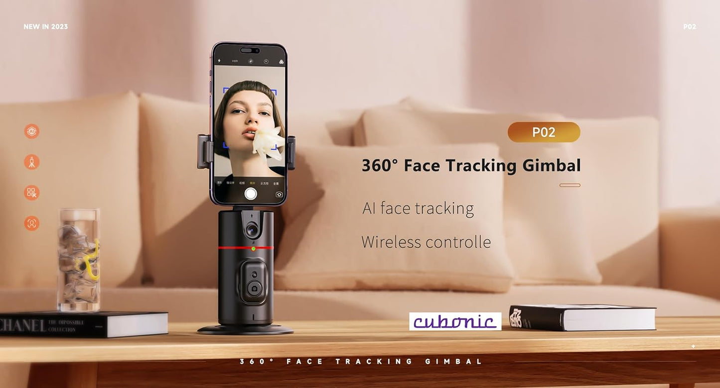 Cubonic P02 Cameraman AI Intelligent Tracker 360° Desktop Selfie Gimbal