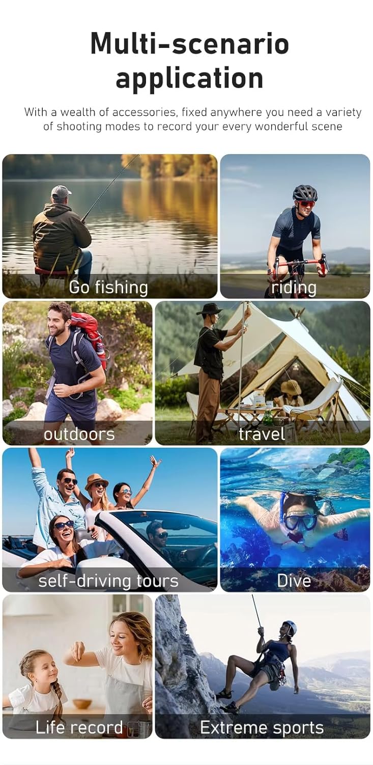 Cubonic 6K Dual Display Sports Waterproof 30m Camera| 50MP Ultra HD Photo |Touchscreen|170° Wide Angle Lens | EIS Stabilization | WiFi Connectivity | Remote | Upto 128GB SD Card Support Vlogging