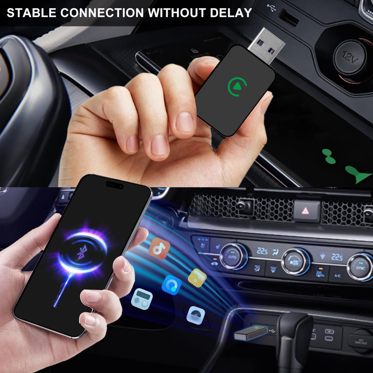 Cubonic CB05 Wireless CarPlay Adapter, Converts Wired to Wireless Auto Connect Dongle for Airplay