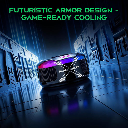 Cubonic Black Shark Magnetic Cooler 6 Pro – Smart Screen, Shark Arsenal App Controlled Customized Display, RGB LEDs Cooling Fan for iPhone Android & iPad – Gaming, Streaming & Photography