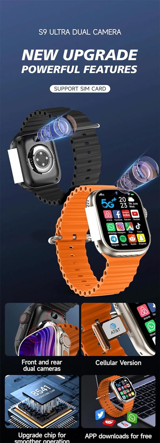 Cubonic S9 Ultra dual camera 5G smartwatch 8GB/128GB golden