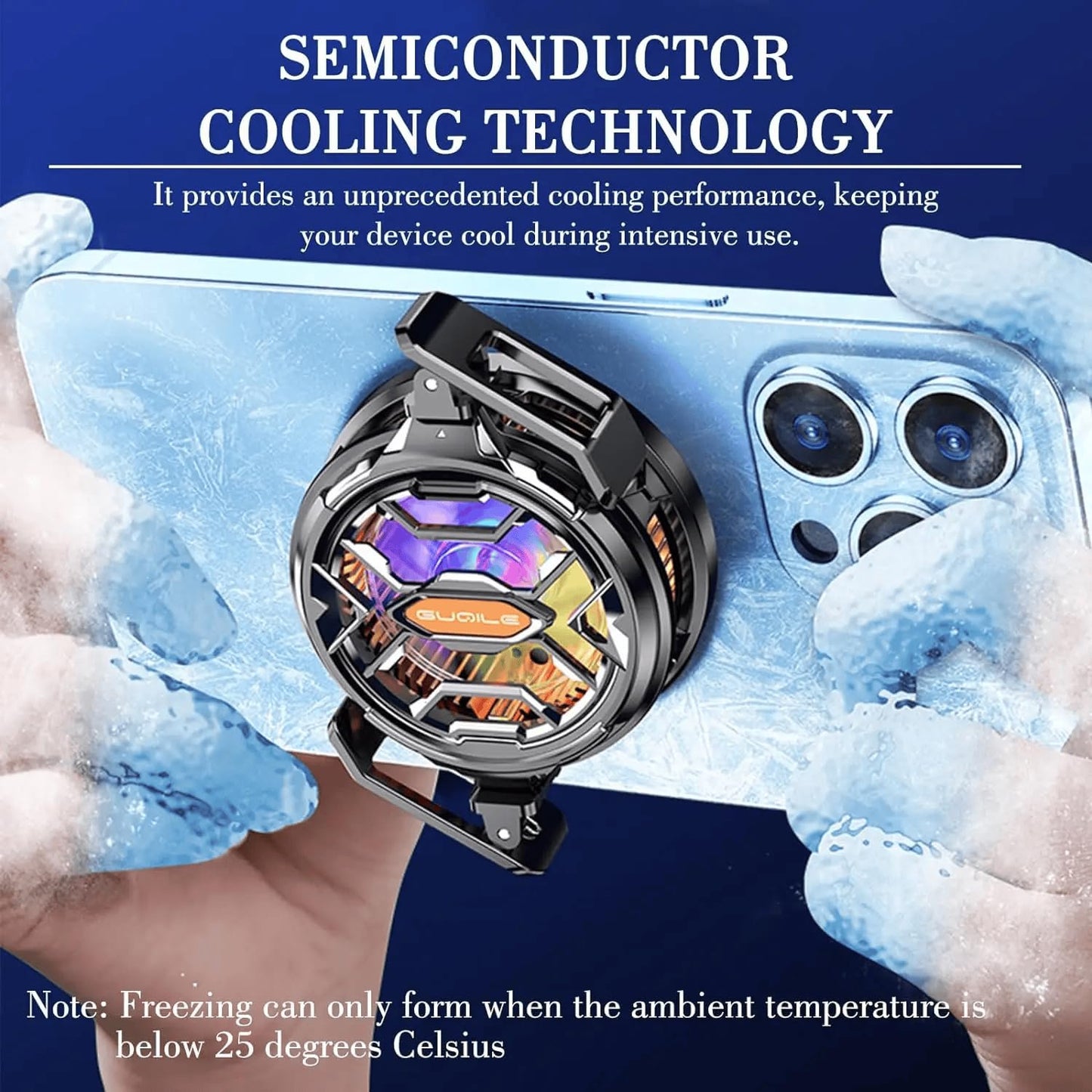 Cubonic FS03 Magnetic 15W Instant Freeze Phone Cooler with Removable Grill for easy cleaning