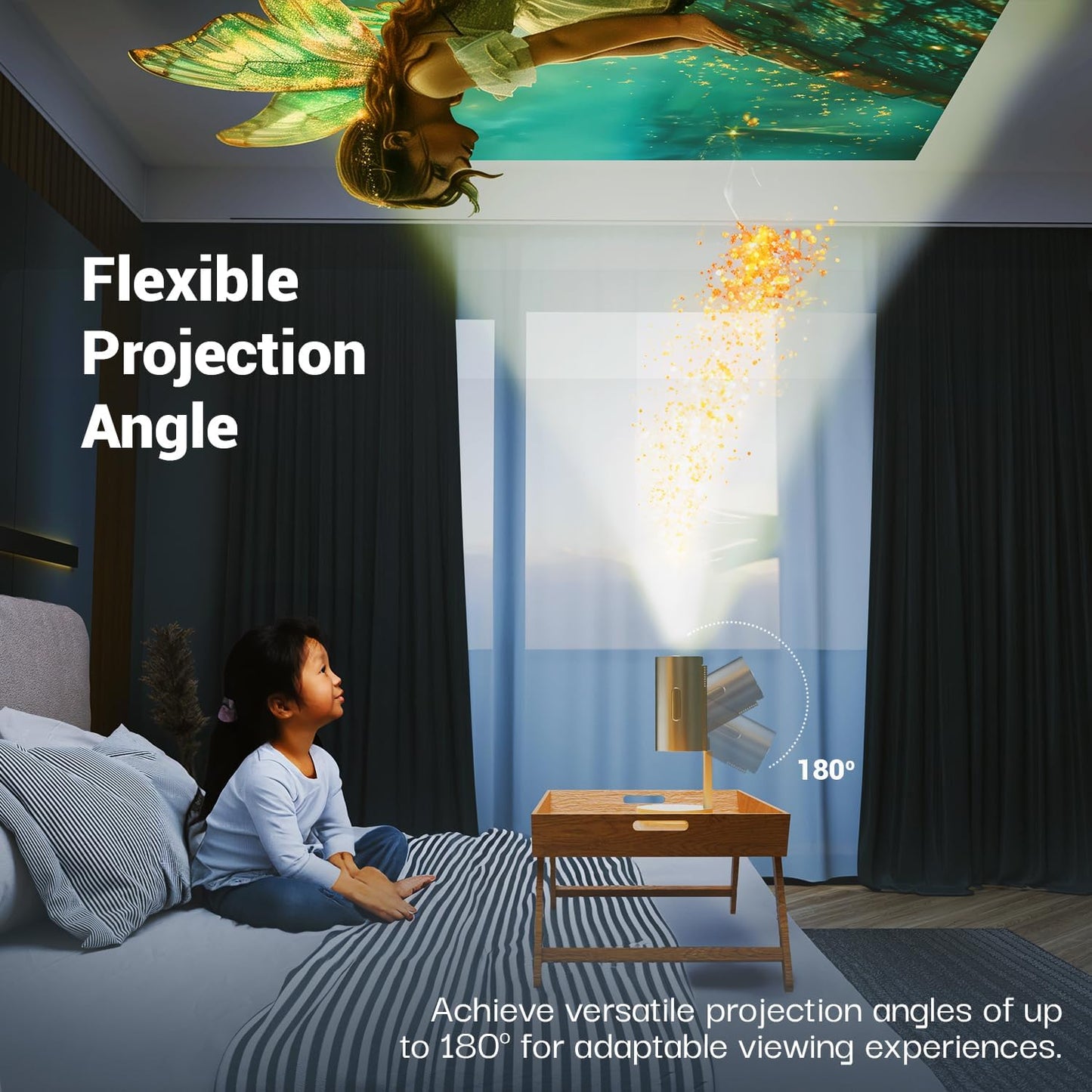 Cubonic T200 Smart Projector for Home, Native 720p with 4K Support, 4500 Lumens