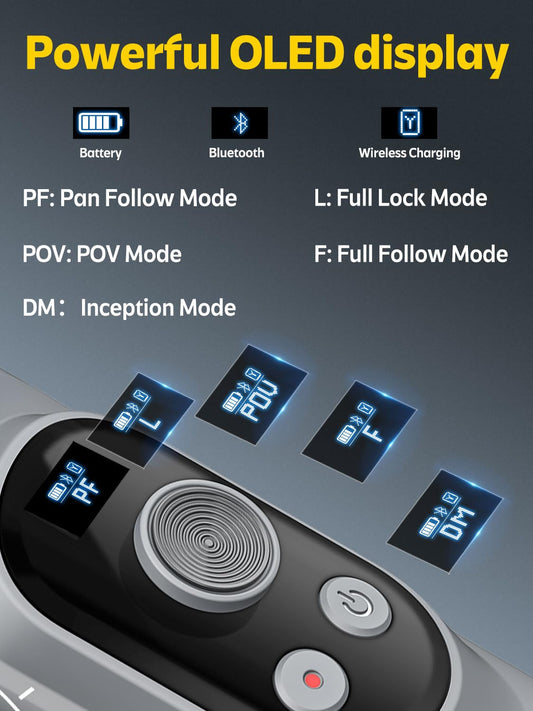 AOCHUAN SmartX Handheld 3-Axis Smartphone Gimbal Stabilizer with LED Fill Light