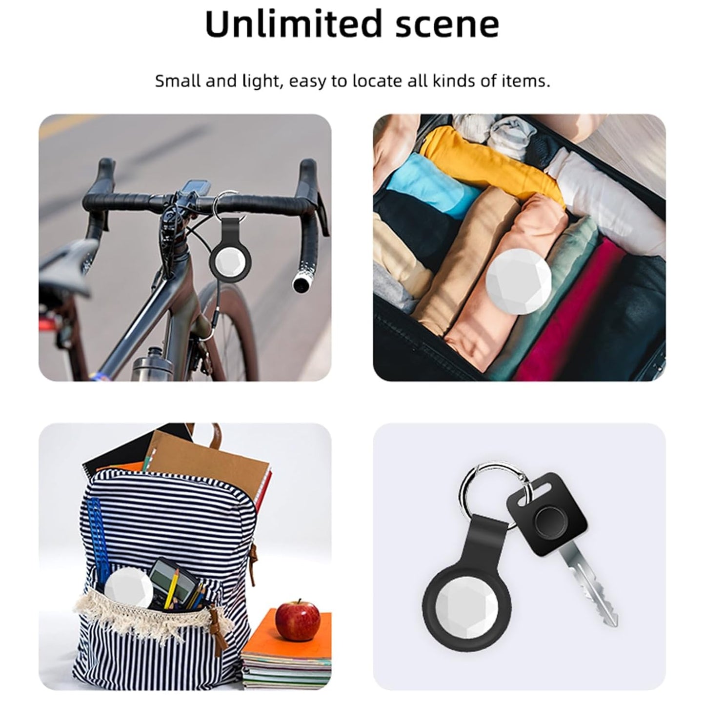 Cubonic Air Diamond Tags Portable Locator Device Item Finder Waterproof Bluetooth Tracker Worldwide Tracking for Pet Wallet Kids Backpack Suitcase Bags Luggage Compatible with Find My APP(iOS Only)