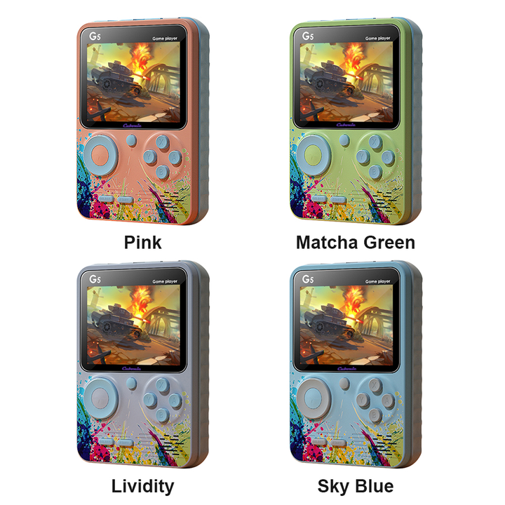 Handheld G5 RetroGame | 3'LCD Screen | 500+ Build-In Games | Long Battery Backup with MicroSD card