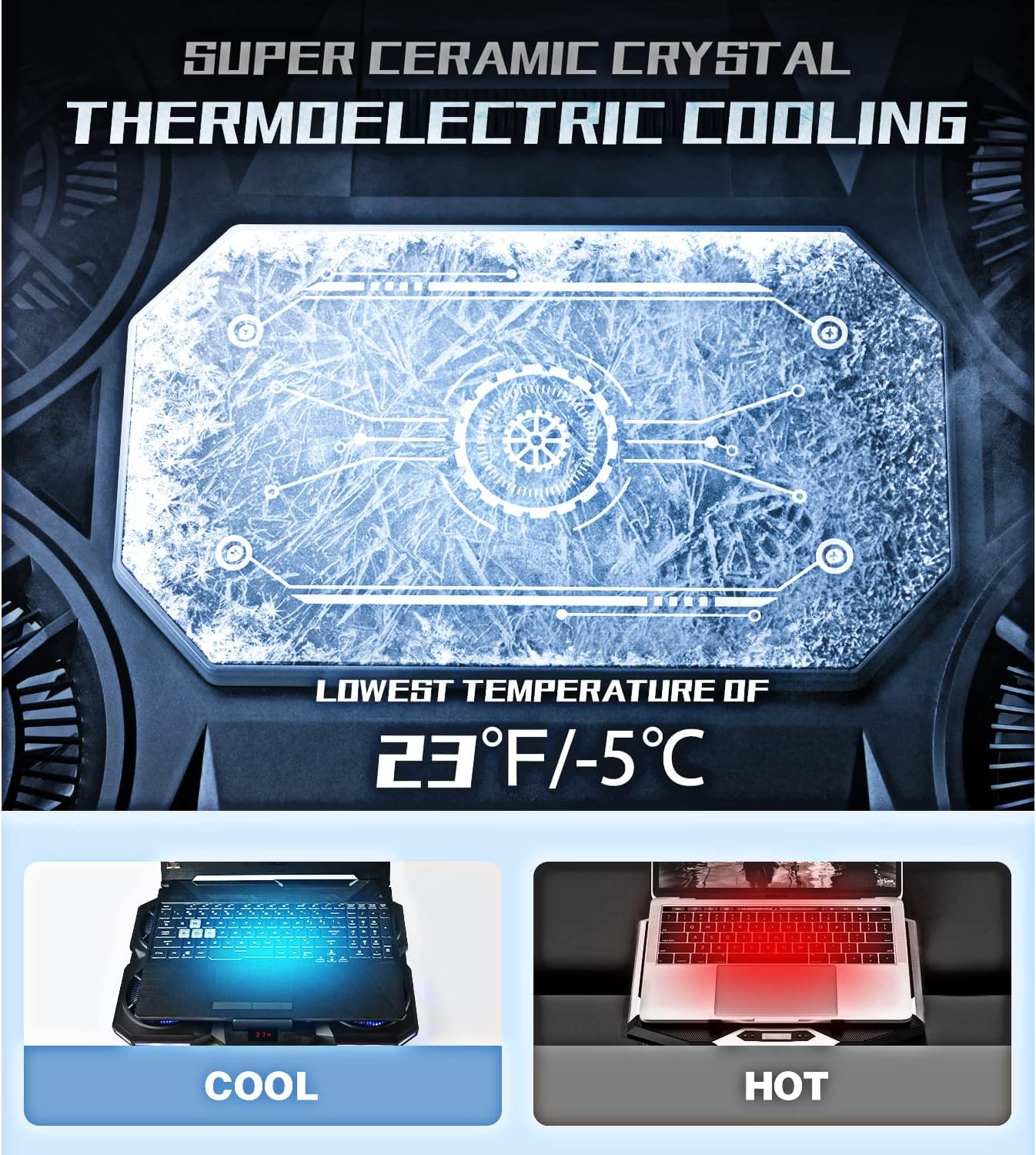 Cubonic H5 Laptop Cooler - 4 Fans 1 Semiconductor