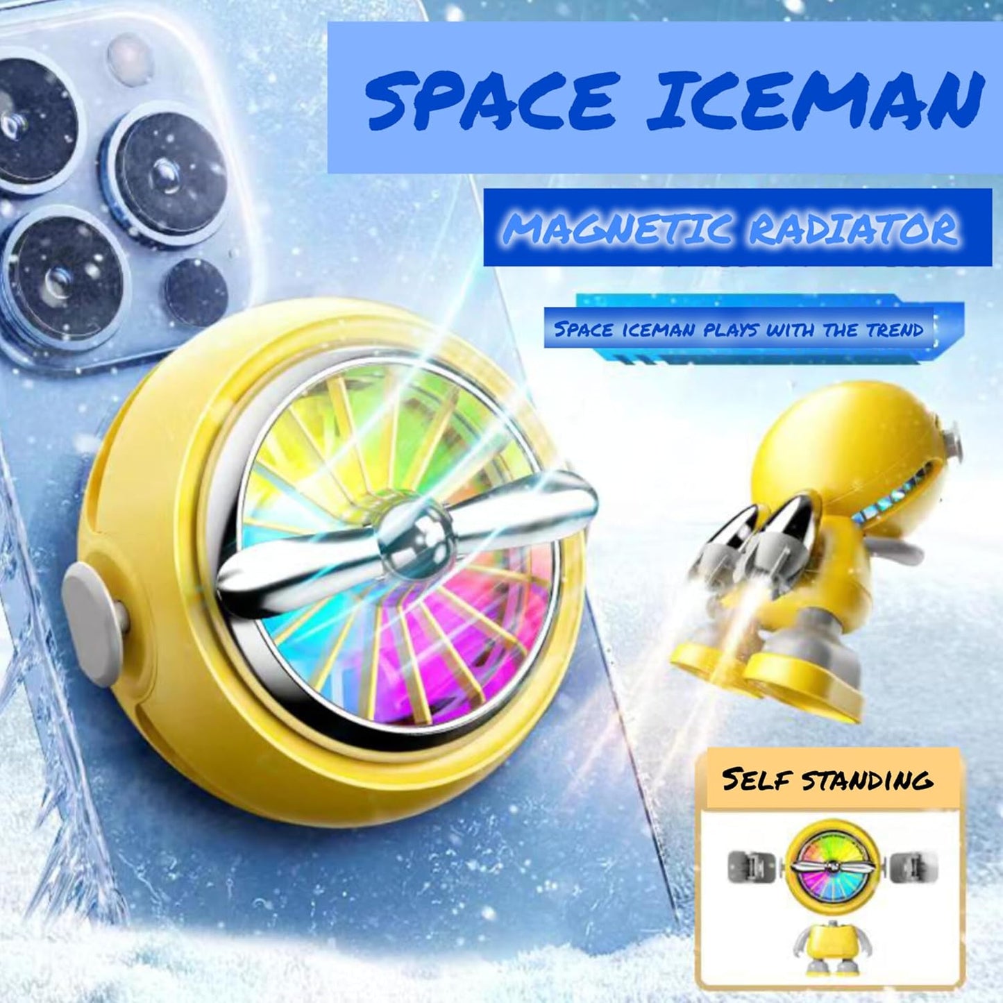 Cubonic A02 Space Iceman Detachable Astronaut Yellow Mobile Radiator Fan