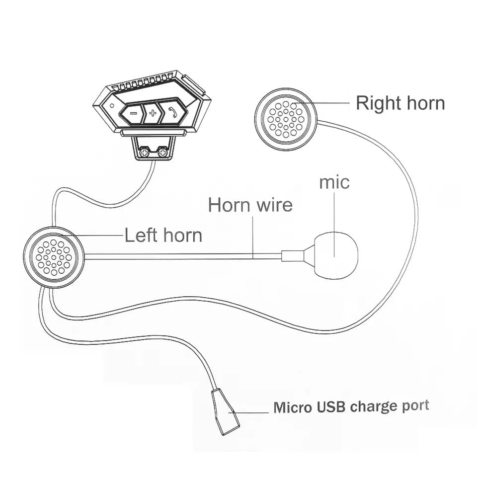 Cubonic Motorcycle Helmet Bluetooth Headset (BT12 Wireless Helmet Mic -Pack 2)