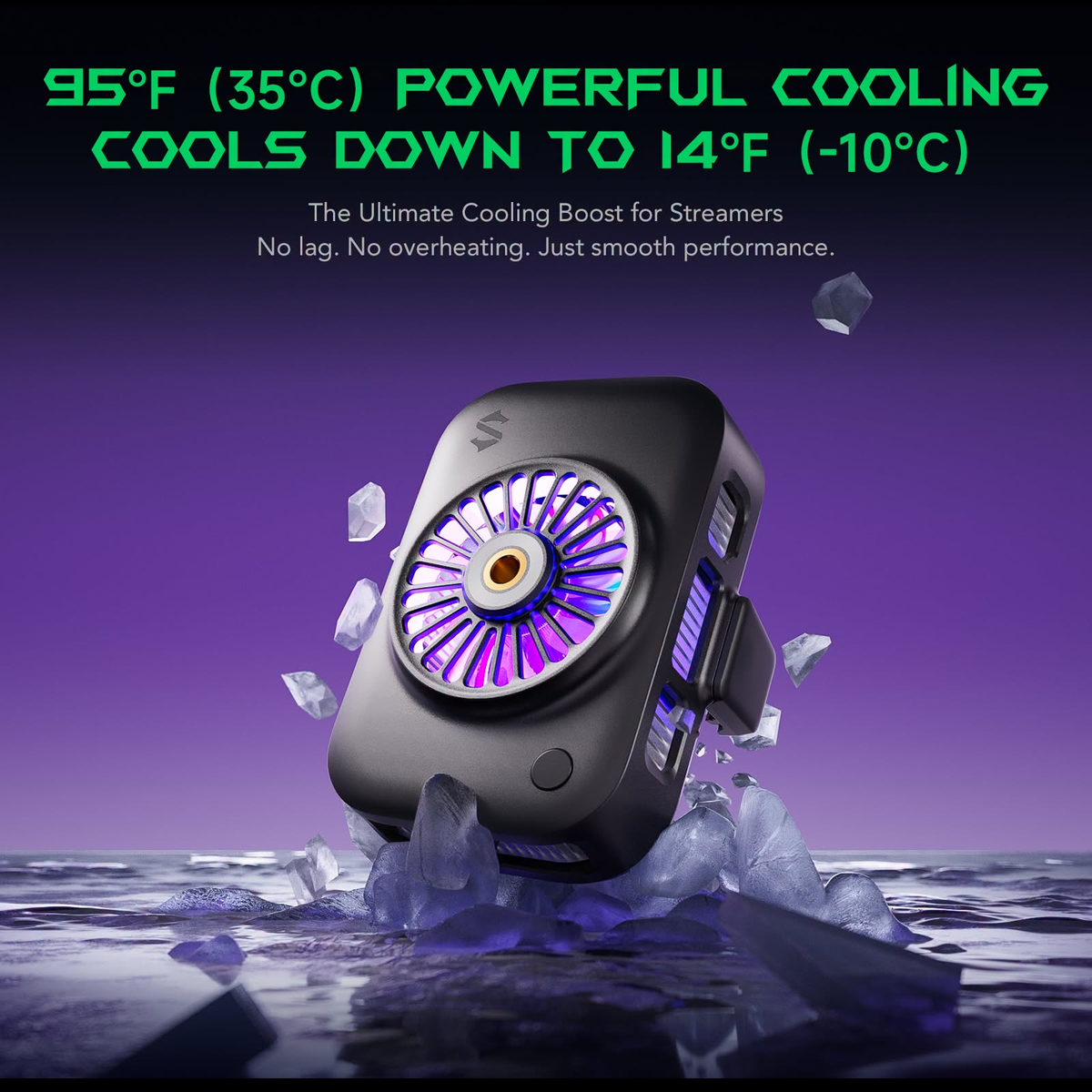 Cubonic Black Shark BR63 25W Live Streaming Phone Cooler with AI Temperature Control, 4700mm² Semiconductor Cooling, RGB Lighting & Universal Tripod Mount