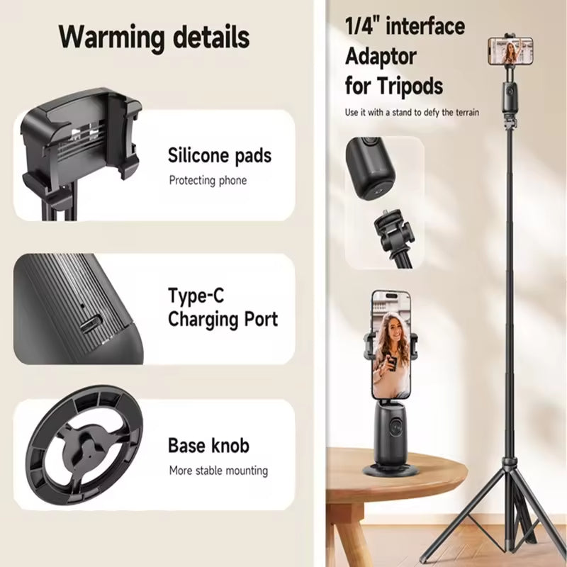 Cubonic P05 AI Intelligent 360° Auto Face Tracking Smart Rotation Table Top Gimbal Stabilizer for Smartphone/Camera with fill light