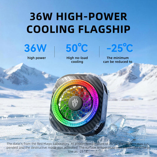 Nubia REDMAGIC 8 Pro 36W Magnetic Semiconductor Mobile Phone Cooler with RGB | AI Temperature Control | Dual USB-C | Gaming Cooling with Goper App Control